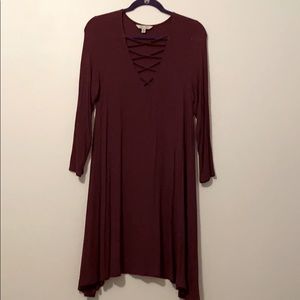 Dark maroon dress